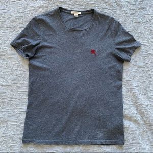 Burberry Brit men crewneck cotton t-shirt, size S, charcoal with burgundy logo